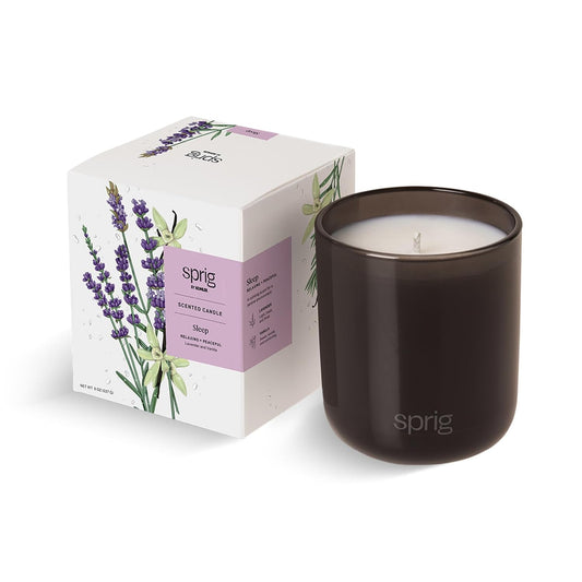 Sprig by Kohler Sleep Aromatherapy Candle with Lavender and Vanilla, 100% Natural Soy-Coconut Wax, 8 oz