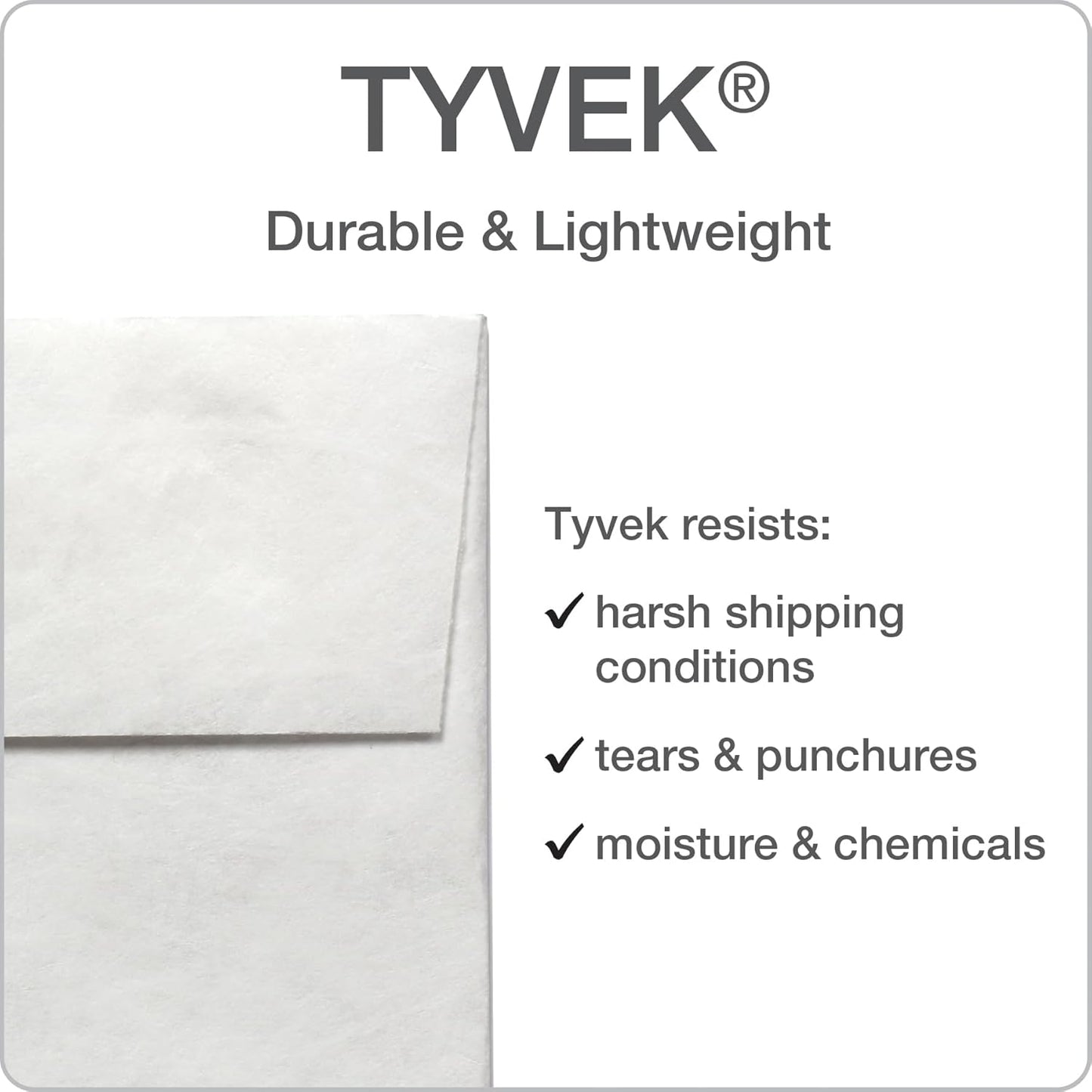 Quality Park Survivor Tyvek Shipping Envelopes, 12" x 15-1/2", Made with Lightweight and Strong DuPont Material, Peel and Seal Closure, White Shipping Envelopes, 100 Per Box (QUAR1790) - Retail $69