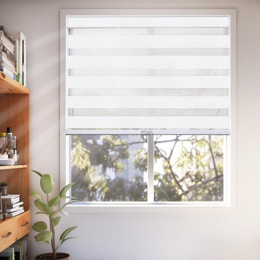 CHICOLOGY 68x72 Zebra Blinds, Roller Window Shades, Blinds for Windows, Roller Shades for Windows, Window Shades for Home, Window Shades, Pull Down Shades for Windows, 68" W X 72" H, Basic Arctic - Retail $104