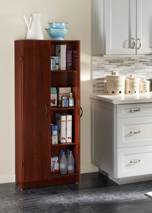 NEW - ClosetMaid Pantry Cabinet Cupboard with 2 Doors Adjustable Shelves, Standing - Retail $133