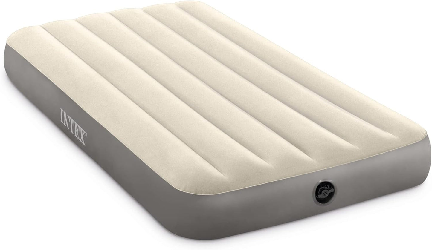 Intex 64103E Dura-Beam Standard Single-High Air Mattress: Fiber-Tech - Queen Size - 10in Bed Height - 600lb Weight Capacity - Pump Sold Separately
