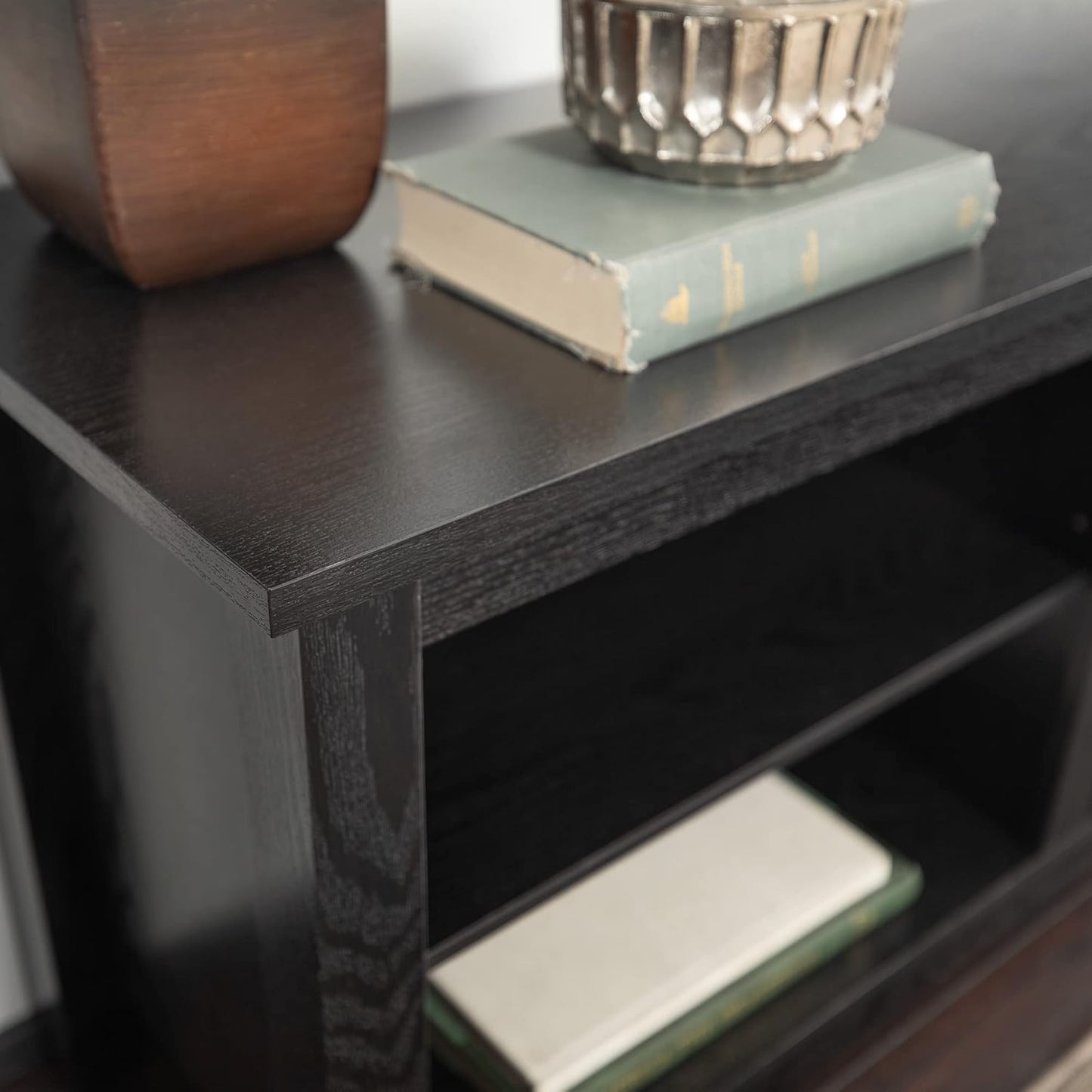 Damage - Walker Edison Wren Classic 6 Cubby TV Stand for TVs up to 80 Inches, 70 Inch, Black