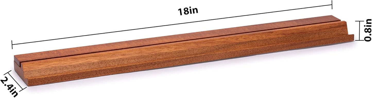 Yellow Mountain Imports Classic Chestnut Color Wooden Mahjong Game Racks with Pushers, 18 Inches - Set of 4 (Includes Magnetically Attached Mahjong Pushers)