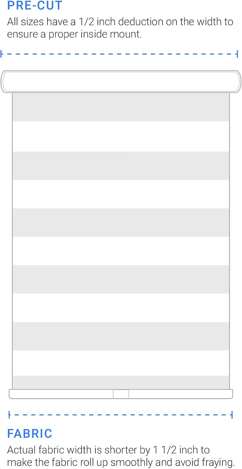 CHICOLOGY 68x72 Zebra Blinds, Roller Window Shades, Blinds for Windows, Roller Shades for Windows, Window Shades for Home, Window Shades, Pull Down Shades for Windows, 68" W X 72" H, Basic Arctic - Retail $104