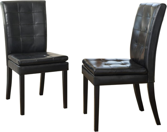NEW - Christopher Knight Home Crayton Leather Dining Chairs, 2-Pcs Set, Black - Retail $188