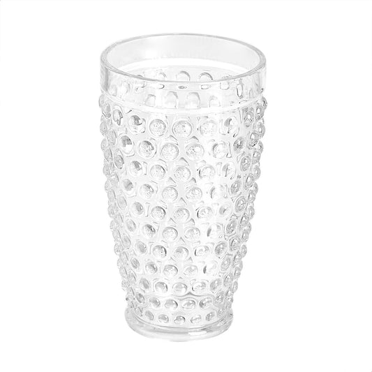 NEW - Amazon Basics Tritan Hobnail Texture Highball Glasses - 18-Ounce, Set of 4 (Plastic Material) - Retail $25