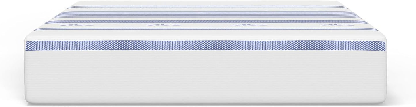 NEW - Vibe QUEEN 12 in Gel Memory Foam Mattress, 12-Inch CertiPUR-US Certified Bed-in-a-Box, Queen, White - Retail $379