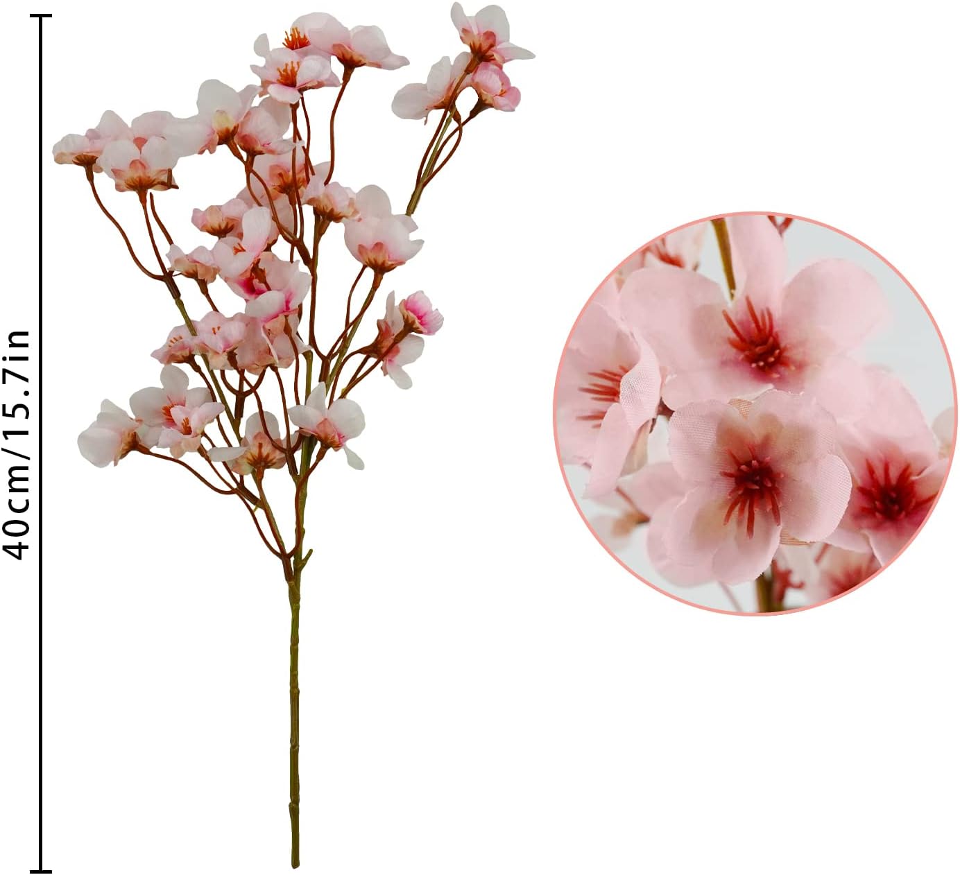 Uieke 8Pcs Artificial Cherry Blossom Flowers for DIY, Home, Wedding, Party Decor - Pink