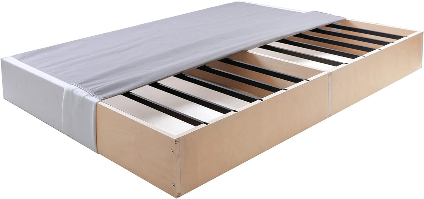 NEW - Panana Full 9 Inch Metal Box Spring Bed Base/Heavy Duty Steel with Fabric Cover/Mattress Foundation/Wooden Frame Easy Assembly,Full,White - Retail $103