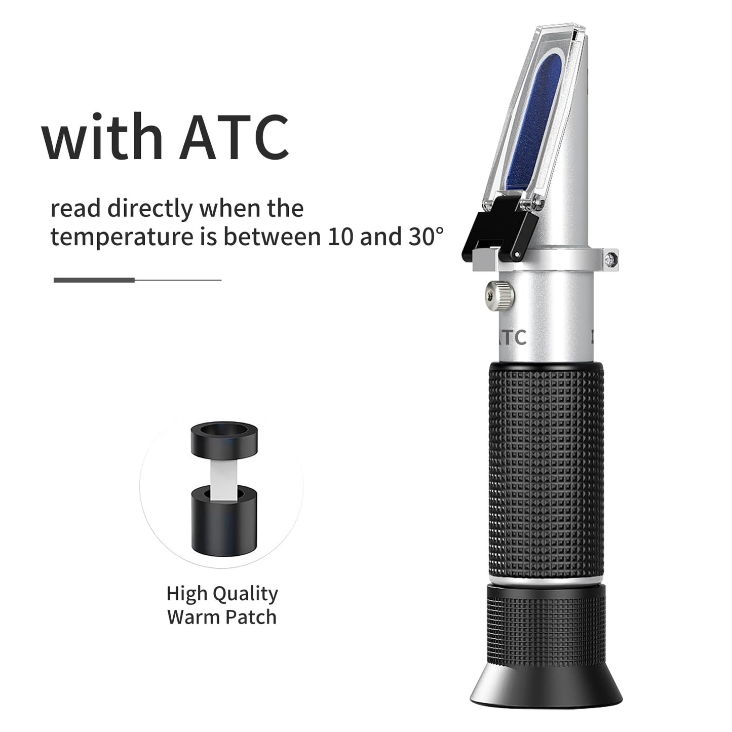 Honey Refractometer with ATC, Portable Refractometer for Honey Moisture,Triple Scale (Honey Moisture: 12-27%, Brix: 58-90%, Baume: 38-43°),Ideal for Honey, Molasses,Maple Syrup,Fruit jam