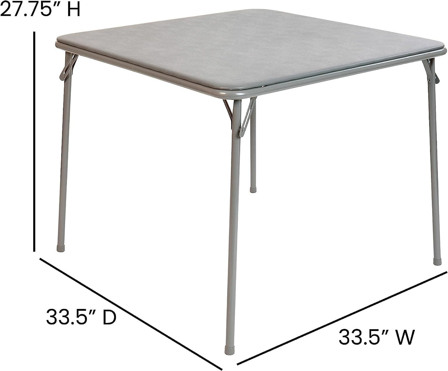 NEW - Flash Furniture Madelyn Folding Card Table - Gray | Portable Square Table with Collapsible Legs,Grey - Retail $58