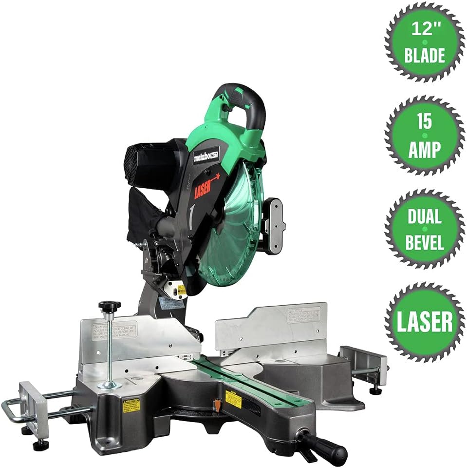 NEW - Metabo HPT Sliding Compound Miter Saw | 12-Inch Blade | Double Bevel | Laser Marker | 15-Amp Motor | C12RSH2S - Retail $299