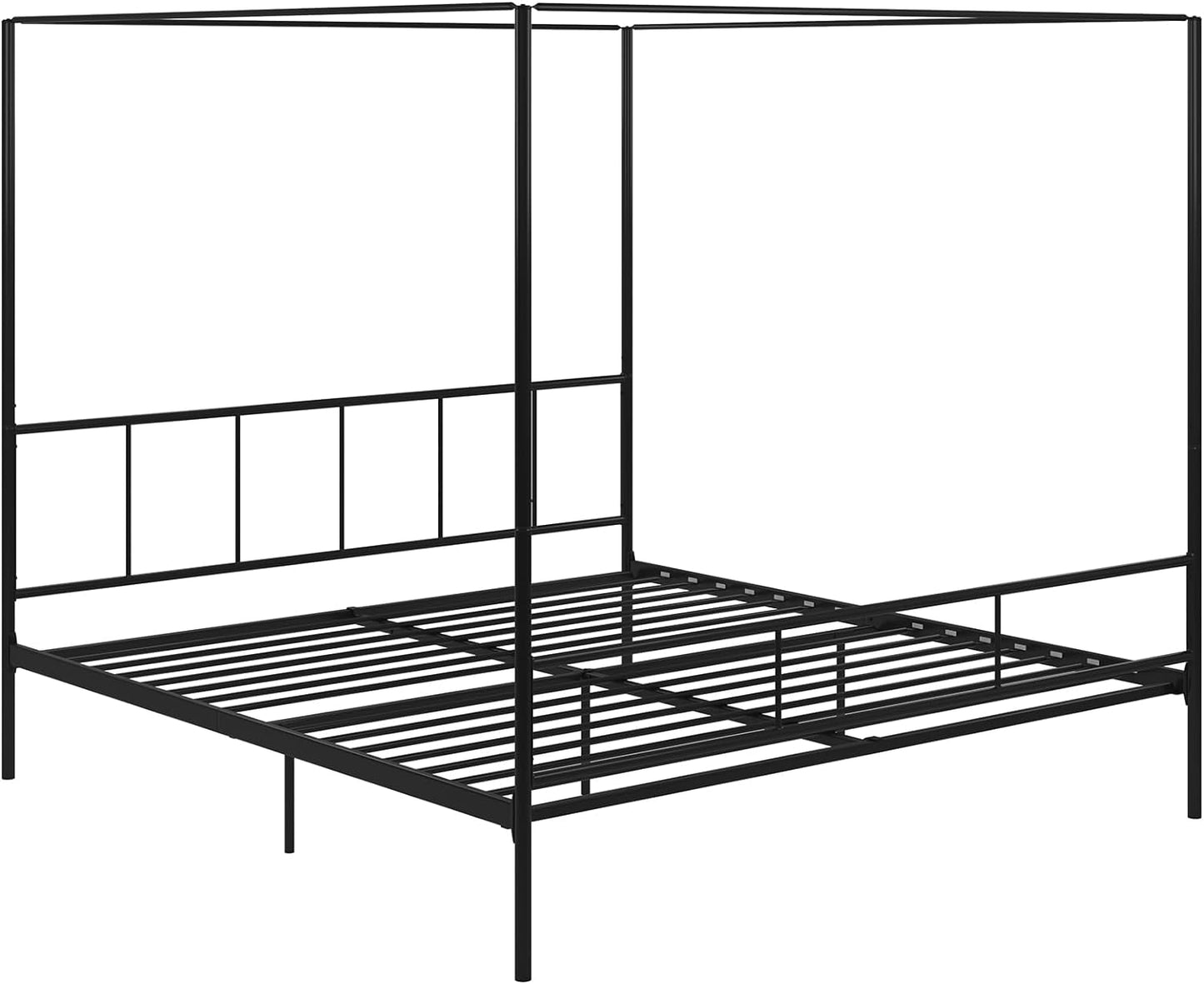 NEW - Novogratz King Marion Canopy Bed Frame, Black, King - Retail $183