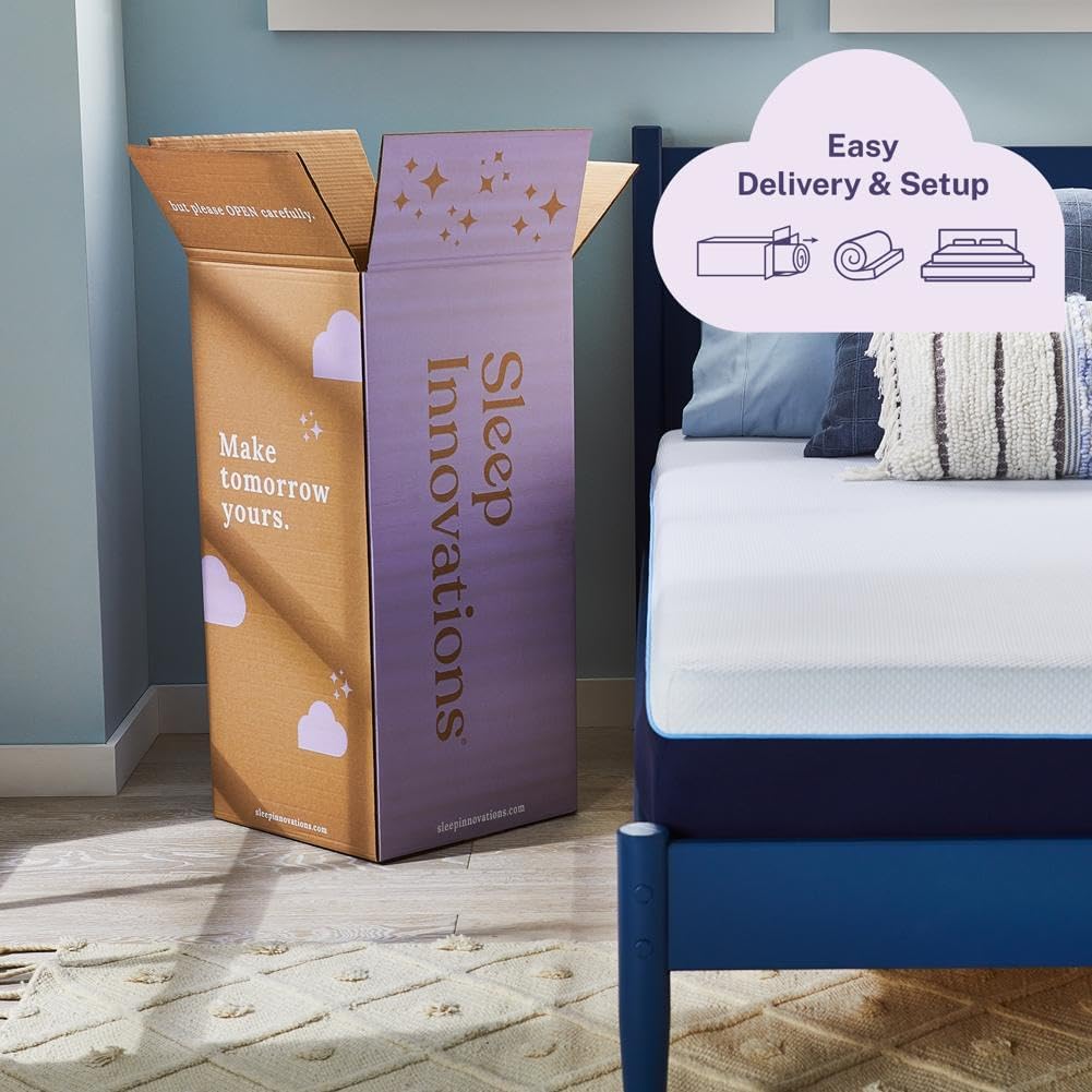 NEW - Sleep Innovations QUEEN Marley 12 Inch Cooling Gel Memory Foam Mattress, Queen Size, Bed in a Box, Medium Firm Support - Retail $389