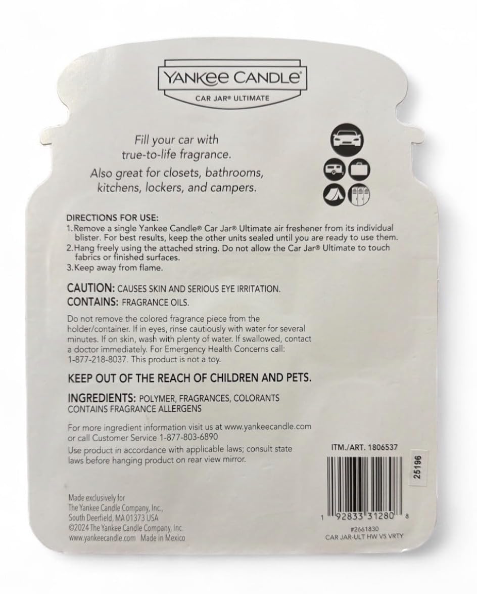 Yankee Candle Holiday Car Jar Ultimate Air Freshener 5 Pack, Assorted Scents- Limited Holiday Edition
