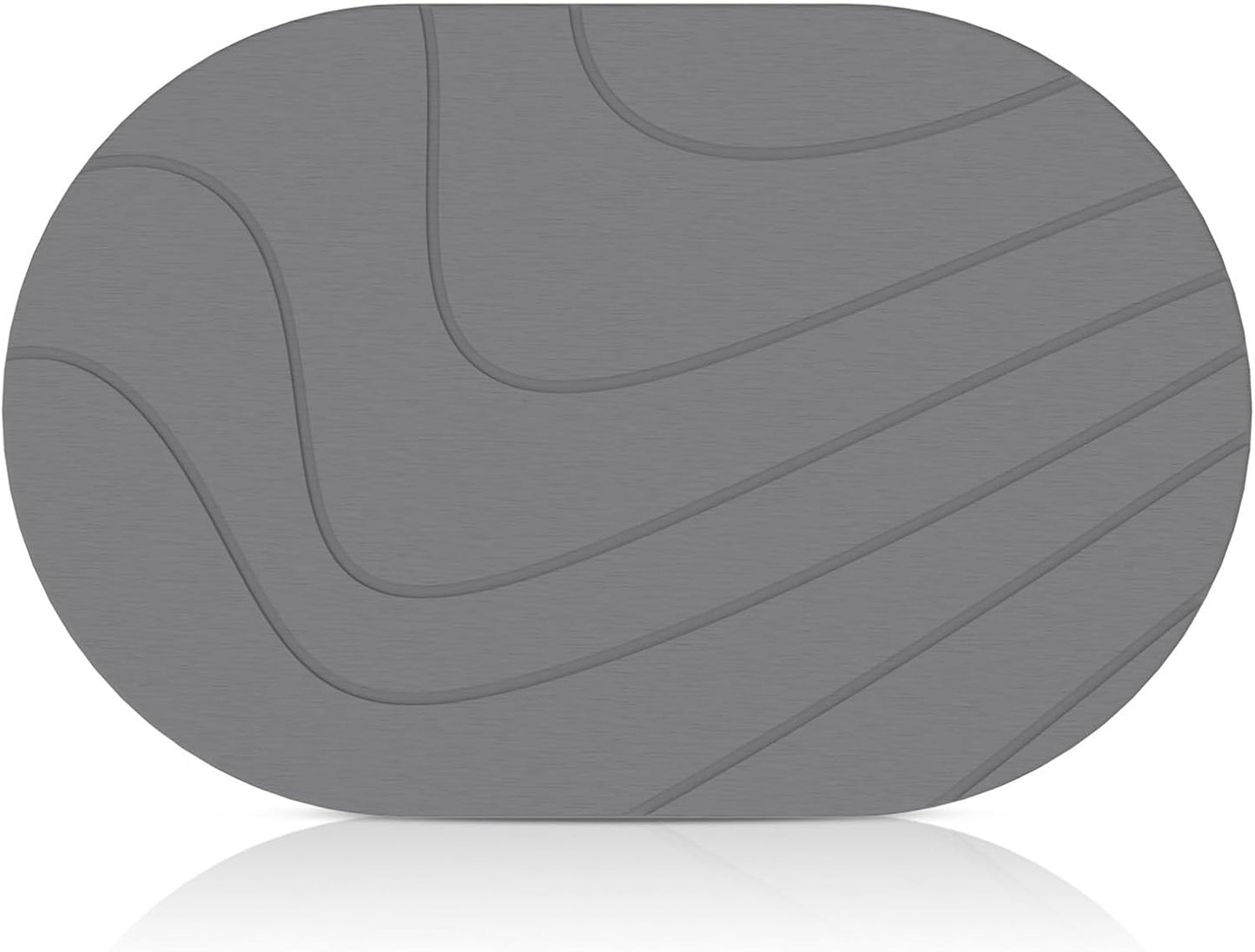 Stone Bath Mats for Bathroom|Diatomaceous Earth Bath Mat|Quick Dry Water Absorbing Bath Mat Large|Non-Slip Bathroom Shower Rug|Easy to Clean (24×16'', Dark Gray, Oval) - Retail $36