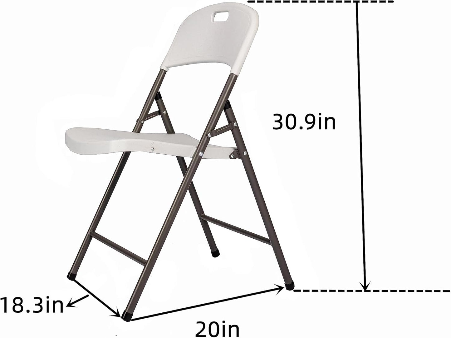 Folding Plastic Chair with 350-Pound Capacity - 6-Pack, Commercial Grade Folding Chair，White (White, 6-Picks) - Retail $110