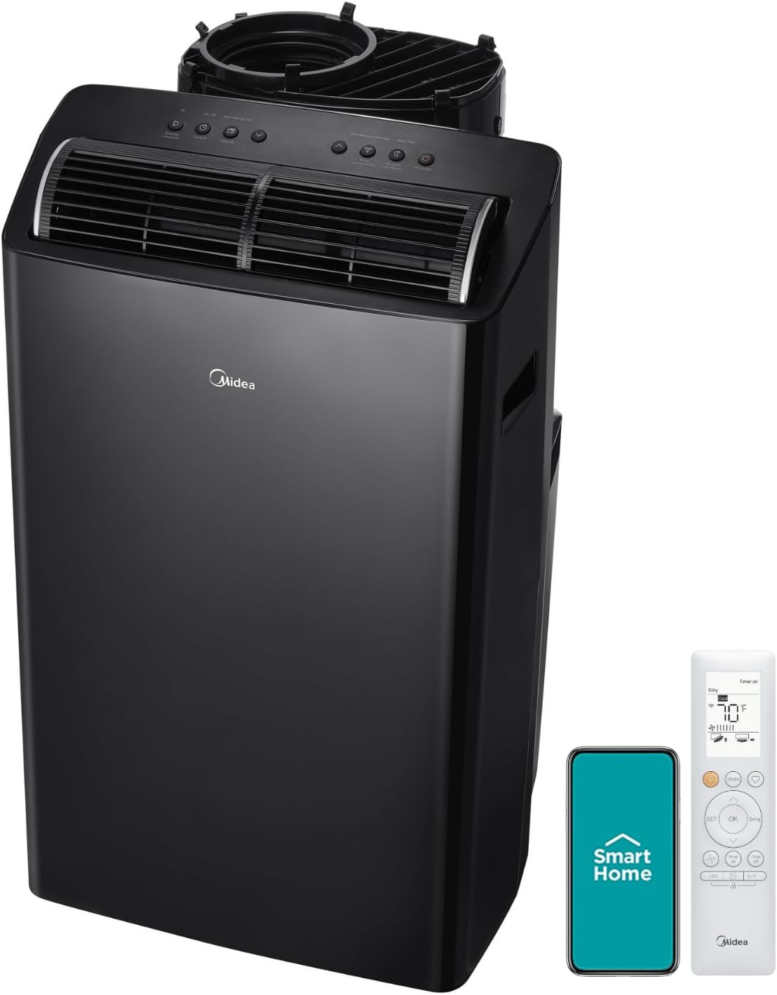 NEW - Midea Duo 12,000 BTU (10,000 BTU SACC) High Efficiency Inverter, Ultra Quiet Portable Air - Retail $599 Conditioner, Cools up to 450 Sq. Ft., Works with Alexa/Google Assistant, Includes Remote - Retail