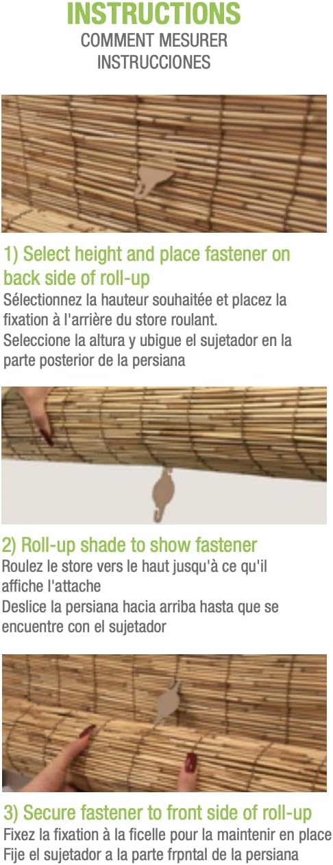 NEW - Radiance Cord Free Bamboo Shades - Roll-Up Shades for Porch, Patio & Interior Windows - Bamboo Shades for Indoor & Outdoor - Cocoa - 60in W x 72in L - (3370760E) - Retail $32