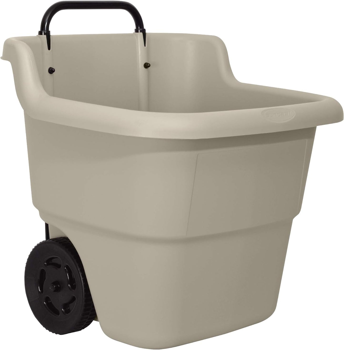 NEW - Suncast Resin 15.5 Gallon Multi-Purpose Cart with Wheels, Brown,Taupe - Retail $39
