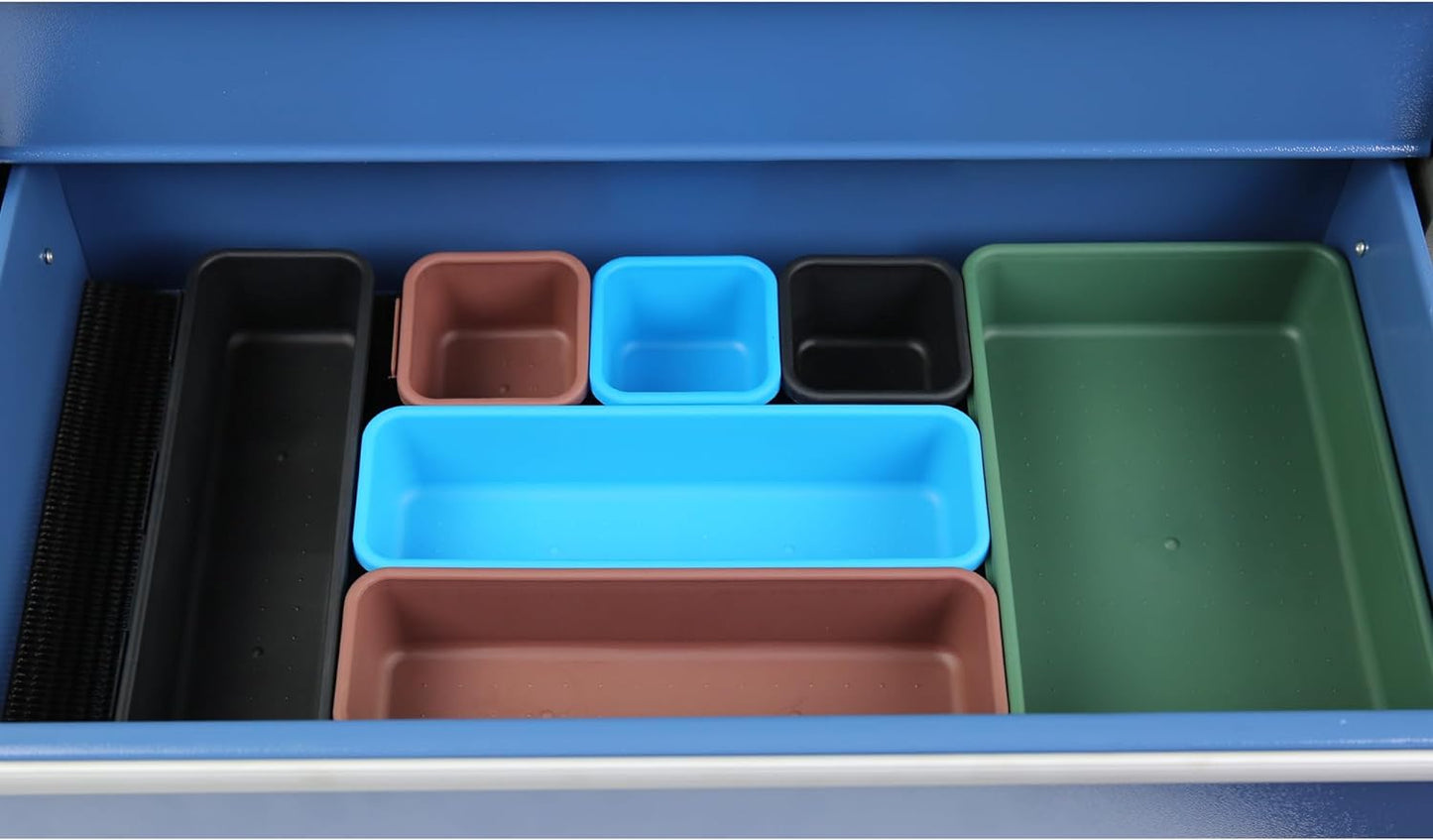 NEW - 7-Drawer Tool Chest with Wheels, Rolling Tool Chest with Drawers, Top Cushion & 7PCS Tray Divider Set, Multifunctional Craftsman Tool Storage Chest for Garage, Warehouse, Workshop, Repair Shop,Blue - Retail $209