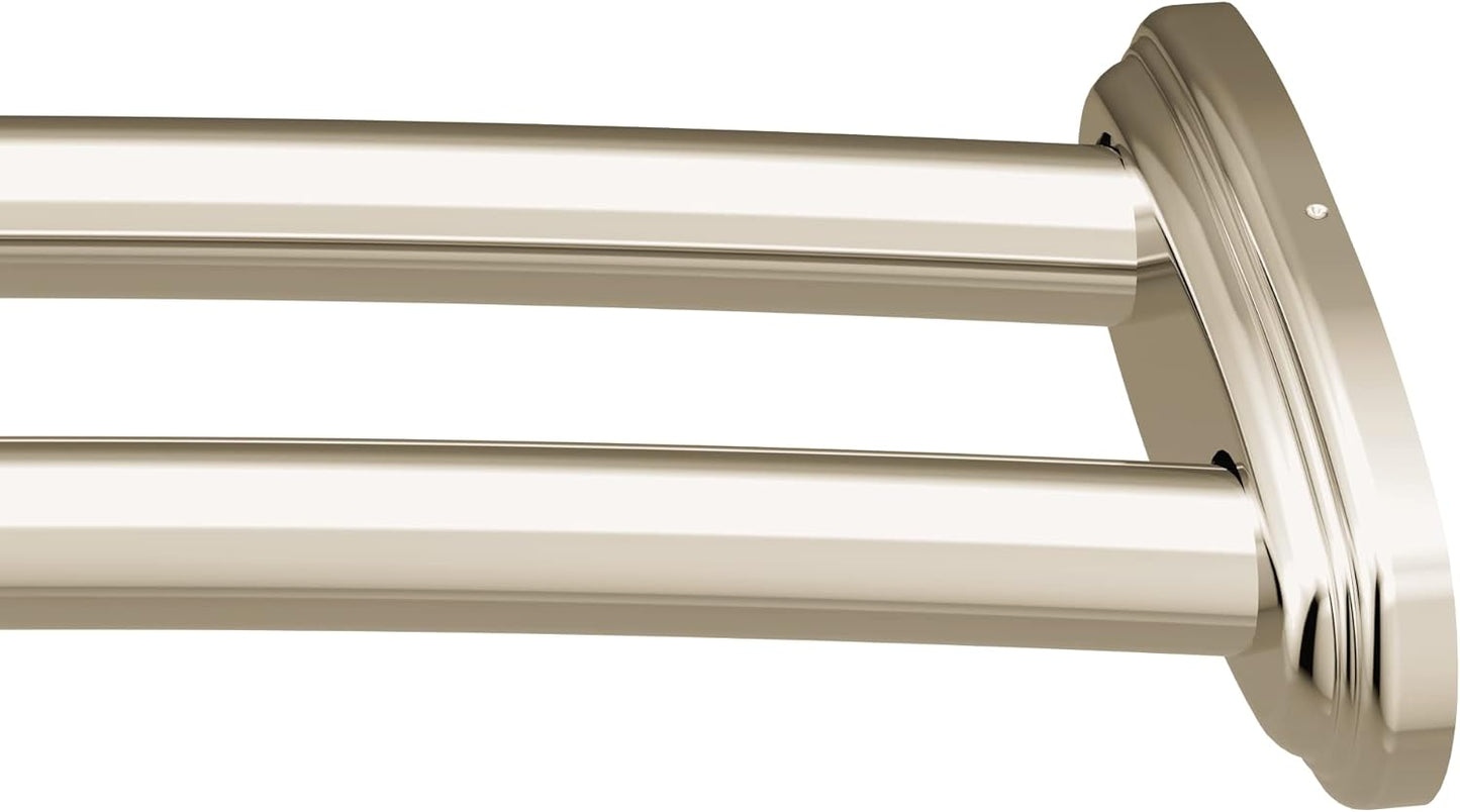 NEW - Moen Polished Nickel DN2141NL Adjustable Double Curved Shower Rod - Retail $125
