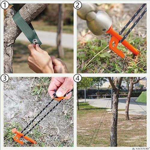 NACETURE Heavy Duty Tree Straightening Kit, 6 Pack with Tree Straps & Rope