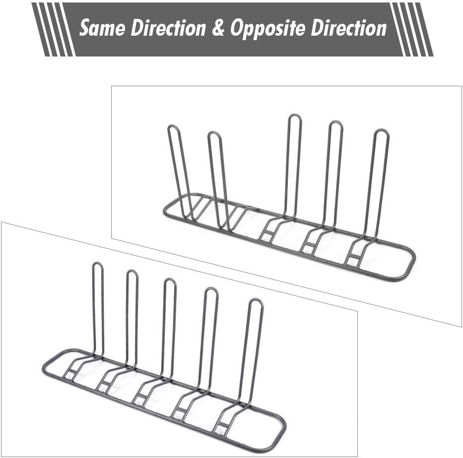 Ikkle Bike Parking Stand, Bike Rack Bicycle Floor Parking Stand for 5 Bikes, Adjustable Dual Purposes Bike Storage Holder for Garage, 2 Extra Floor Anchor Brackets Available, Indoor & Outdoor - Retail $79