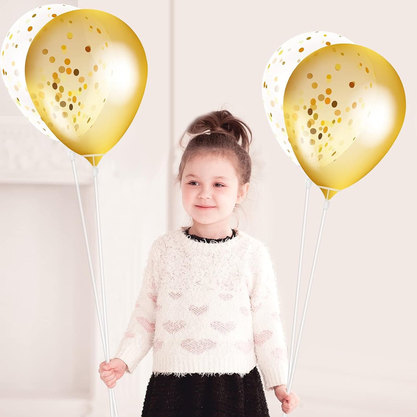 50 Pieces Clear Balloon Holder Long Clear Balloon Sticks Reusable Stand with Cups for Bobo Birthday and Wedding Party Supplies