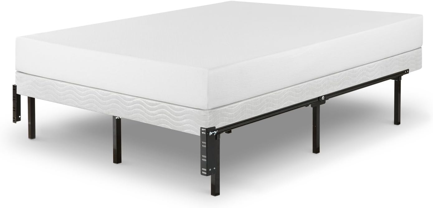 NEW - Zinus Queen Michelle 12 Inch Compack Bed Frame, for Box Spring and Mattress Sets, Extra High so Bed Risers not needed, Fits Twin to Queen - Retail $75