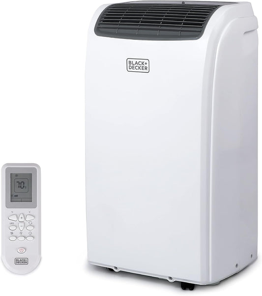BLACK+DECKER 8,000 BTU Portable Air Conditioner for Rooms up to 350 Sq. with Remote Control, White