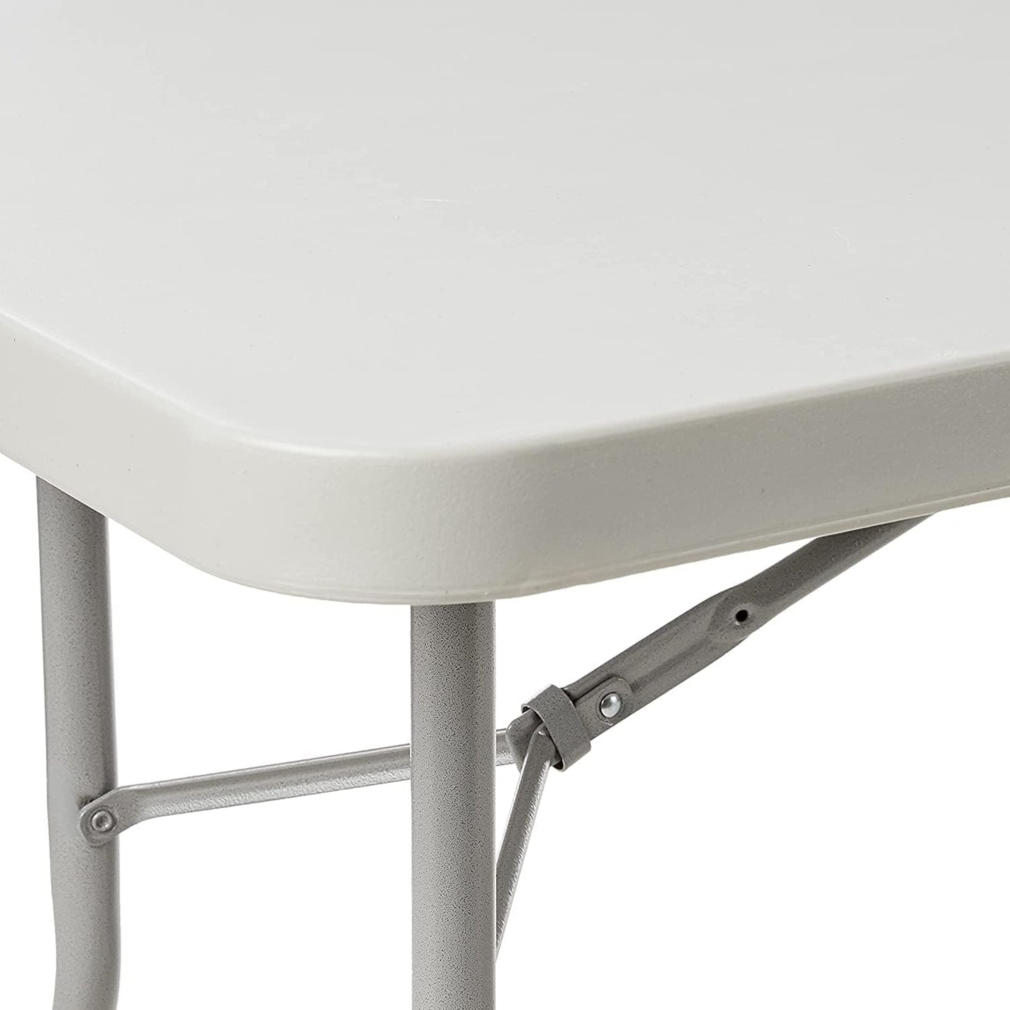 Office Star Resin Multipurpose Rectangle Folding Table for Indoor or Outdoor Use, 6 Feet Light Gray - Retail $181