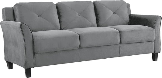NEW - Lifestyle Solutions Collection Grayson Micro-Fabric Sofa, Dark Grey - Retail $272