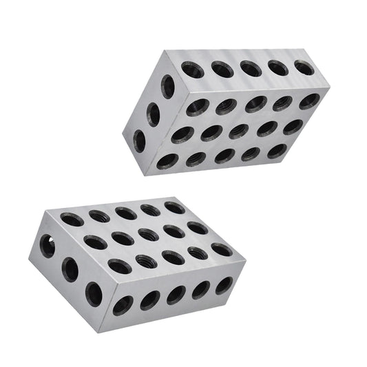 2-4-6 Blocks Matched Pair 23 Holes 0.0002 Ultra Precision Hardened Steel 246 Machinist Set Up Blocks for Milling Machine