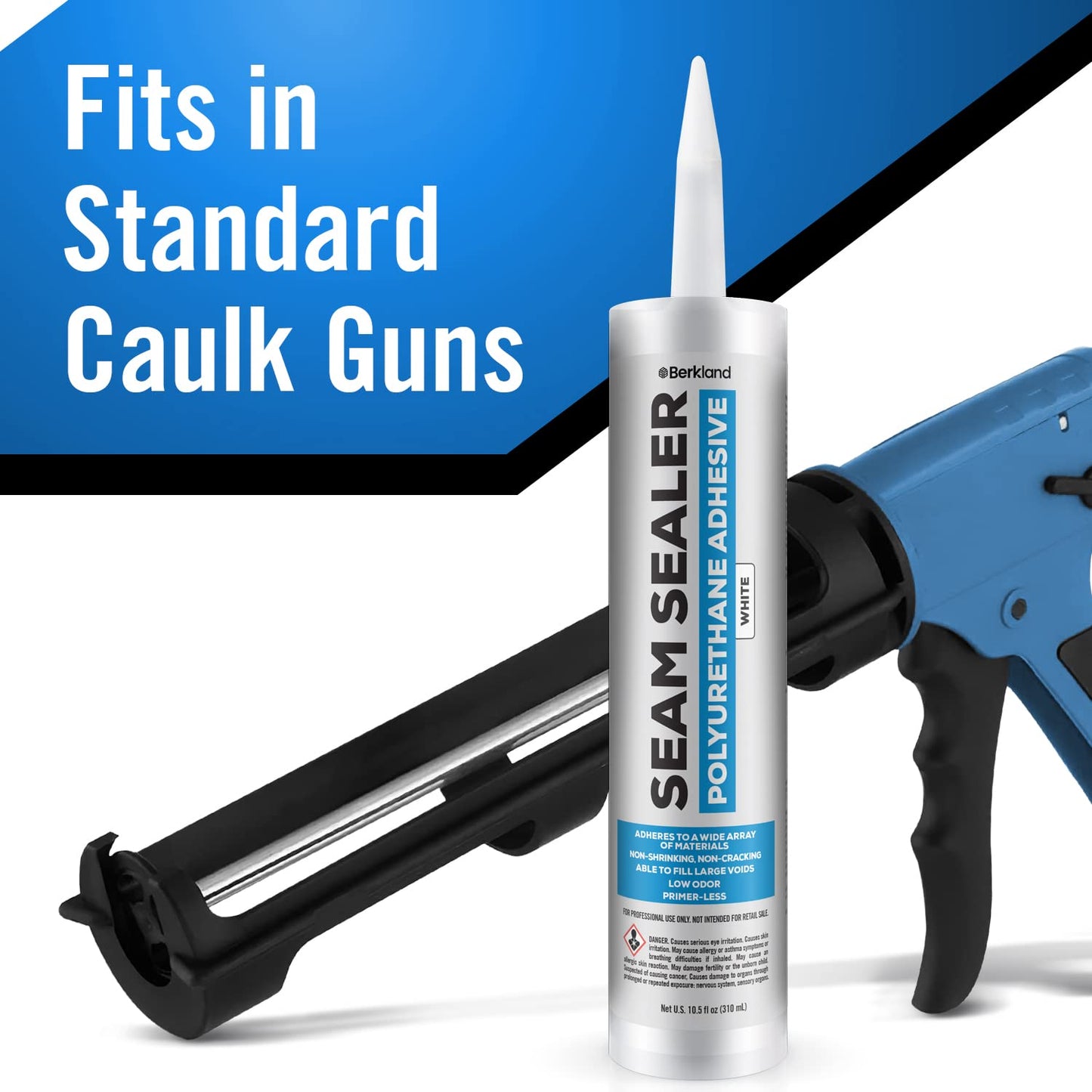 [2 Pack] Polyurethane Seam Sealer Automotive Compound Kit - Durable & Flexible Auto Body Filler - Seam & Joint Compound for Bare or Painted Surfaces - Automotive Seam Sealer White - RV Roof Sealant