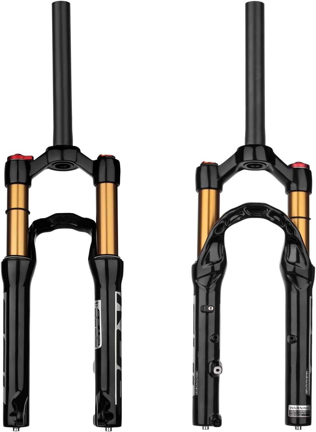 BOLANY 24inch Bike Suspension Air Fork 28.6mm(1-1/8inch)*220mm Thread-Less Straight Steerer 9mm Disc Brake Version MTB Front Fork 100/135mm Travel - Retail $120