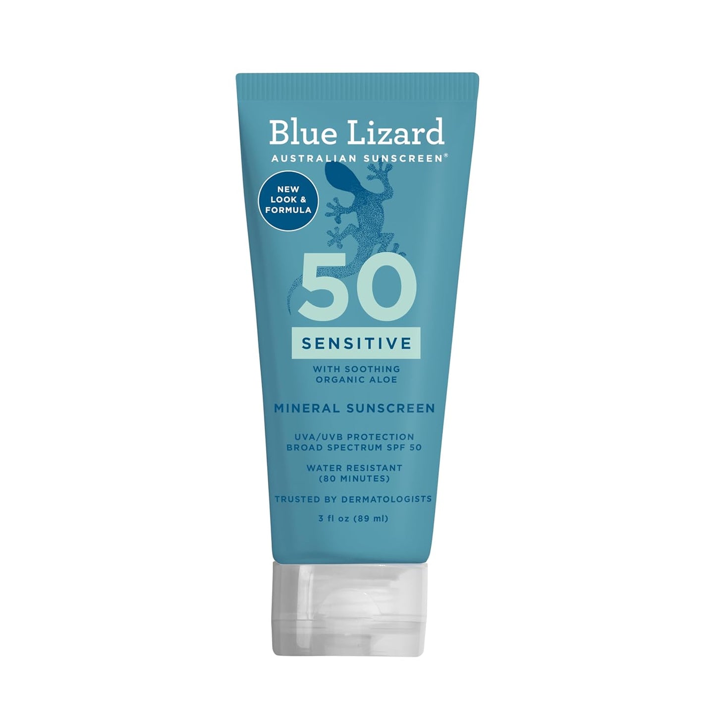 Blue Lizard AU Mineral Sunscreen SPF 50 3 fl. oz (89 ml) tube and 5 fl.  oz (148 ml) tube