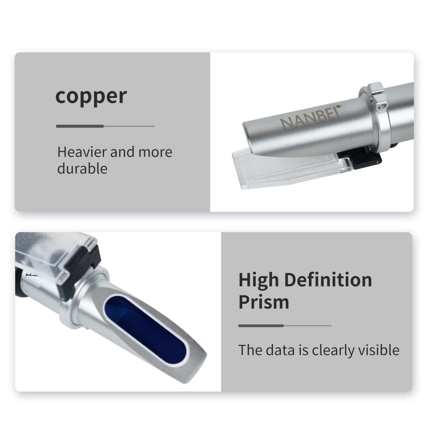 Honey Refractometer with ATC, Portable Refractometer for Honey Moisture,Triple Scale (Honey Moisture: 12-27%, Brix: 58-90%, Baume: 38-43°),Ideal for Honey, Molasses,Maple Syrup,Fruit jam
