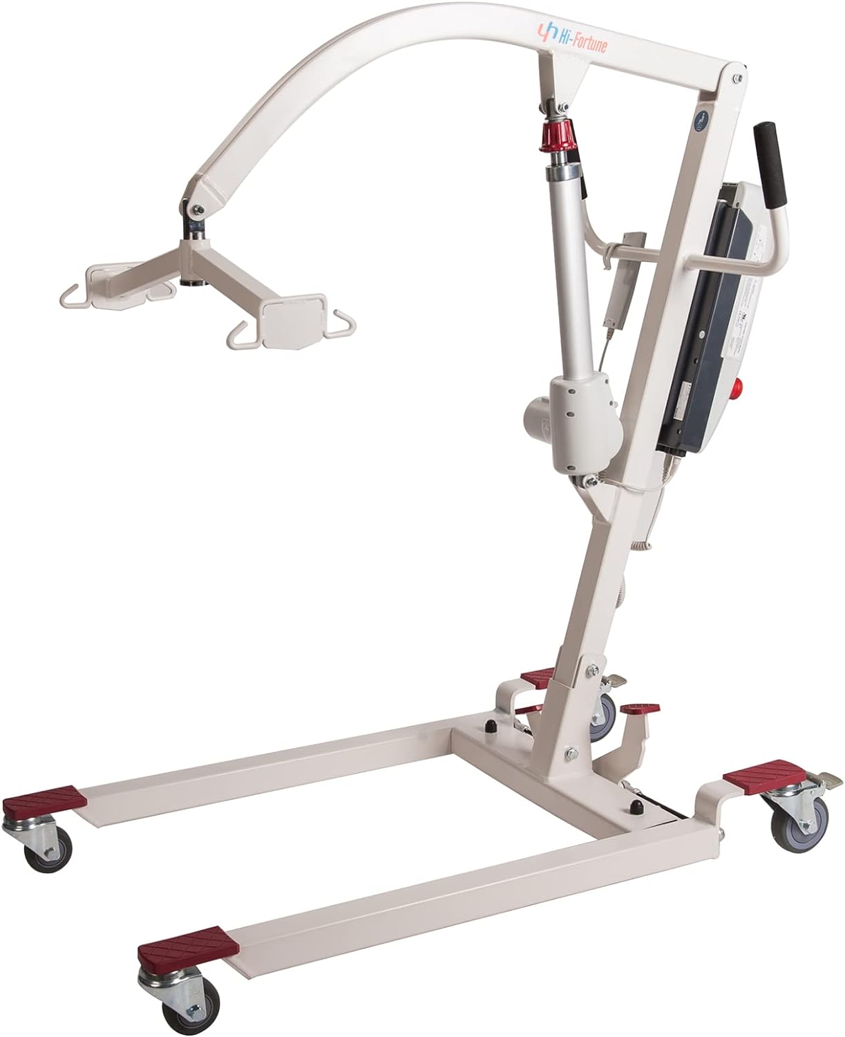 Hi-Fortune Patient Lift Electric Unfoldable Hydraulic Body Transfer for Home Use Seniors Easy-Assembly, Battery-Powered, 400lb Weight Capacity with Medium U-Sling, White, 1 Count (Pack of 1) - Retail $1139