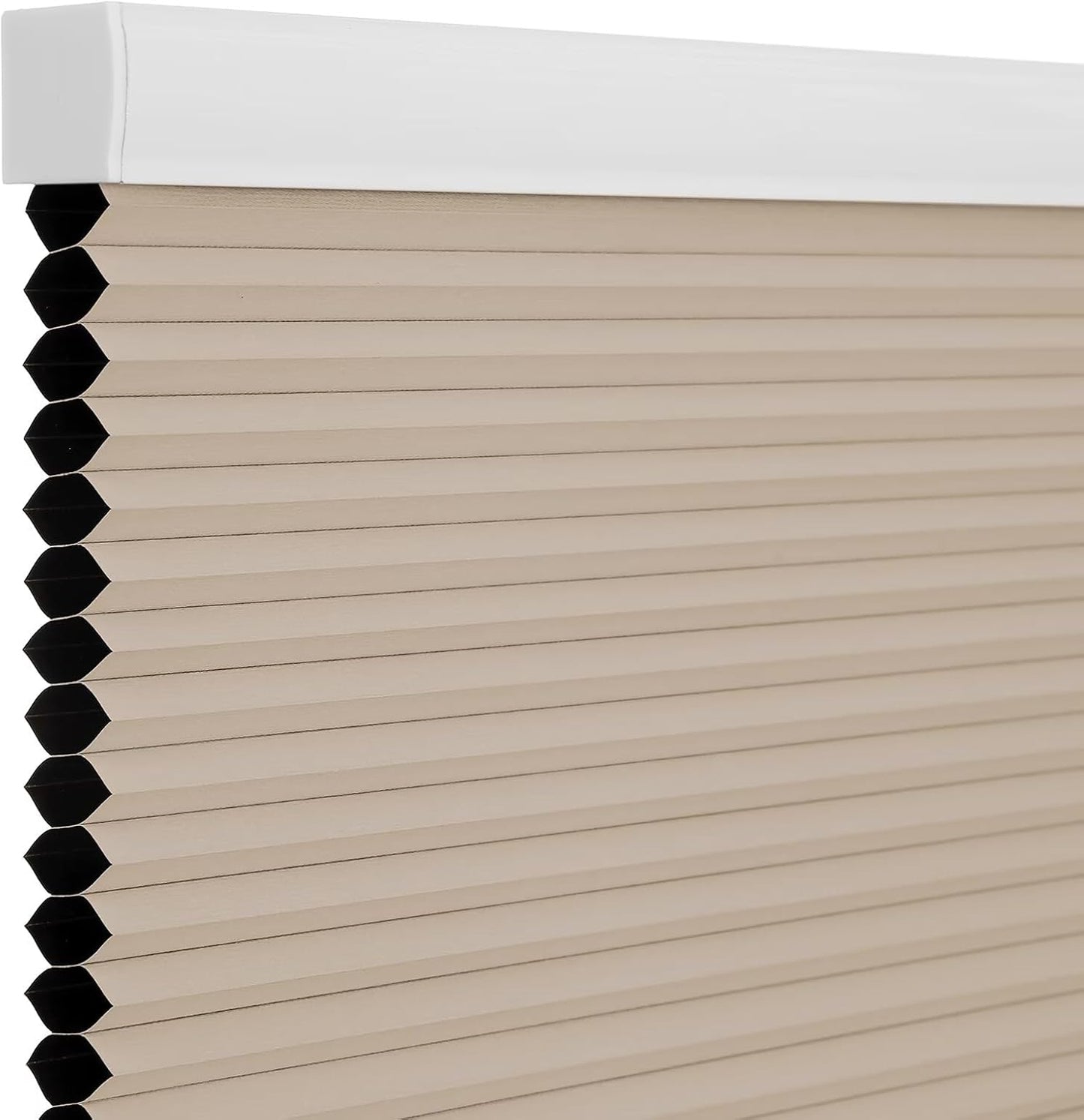 Changshade Cordless Blackout Cellular Shade, Tools-Free Honeycomb Shade for Bedroom, Kitchen, Children Room, Bathroom, Room Darkening Pleated Window Shade, 55 inches Wide, Beige - Retail $134