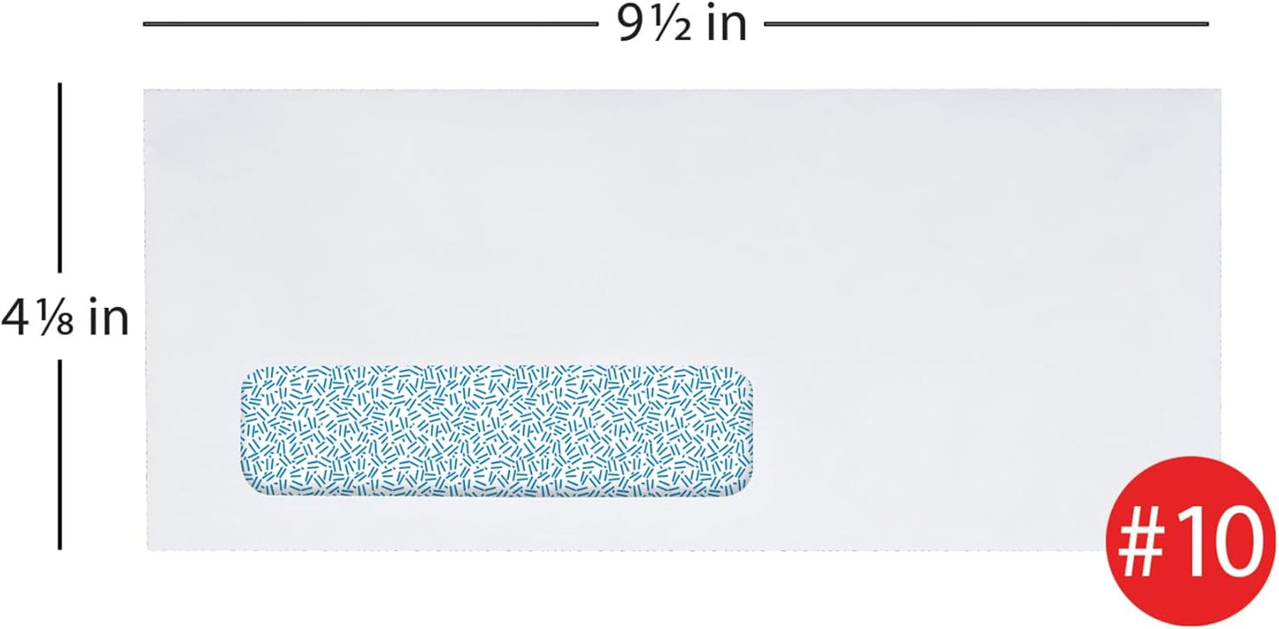 Office Depot Clean Seal(TM) Security Window Envelopes, #10 (4 1/8in. x 9 1/2in.), White, Pack Of 250