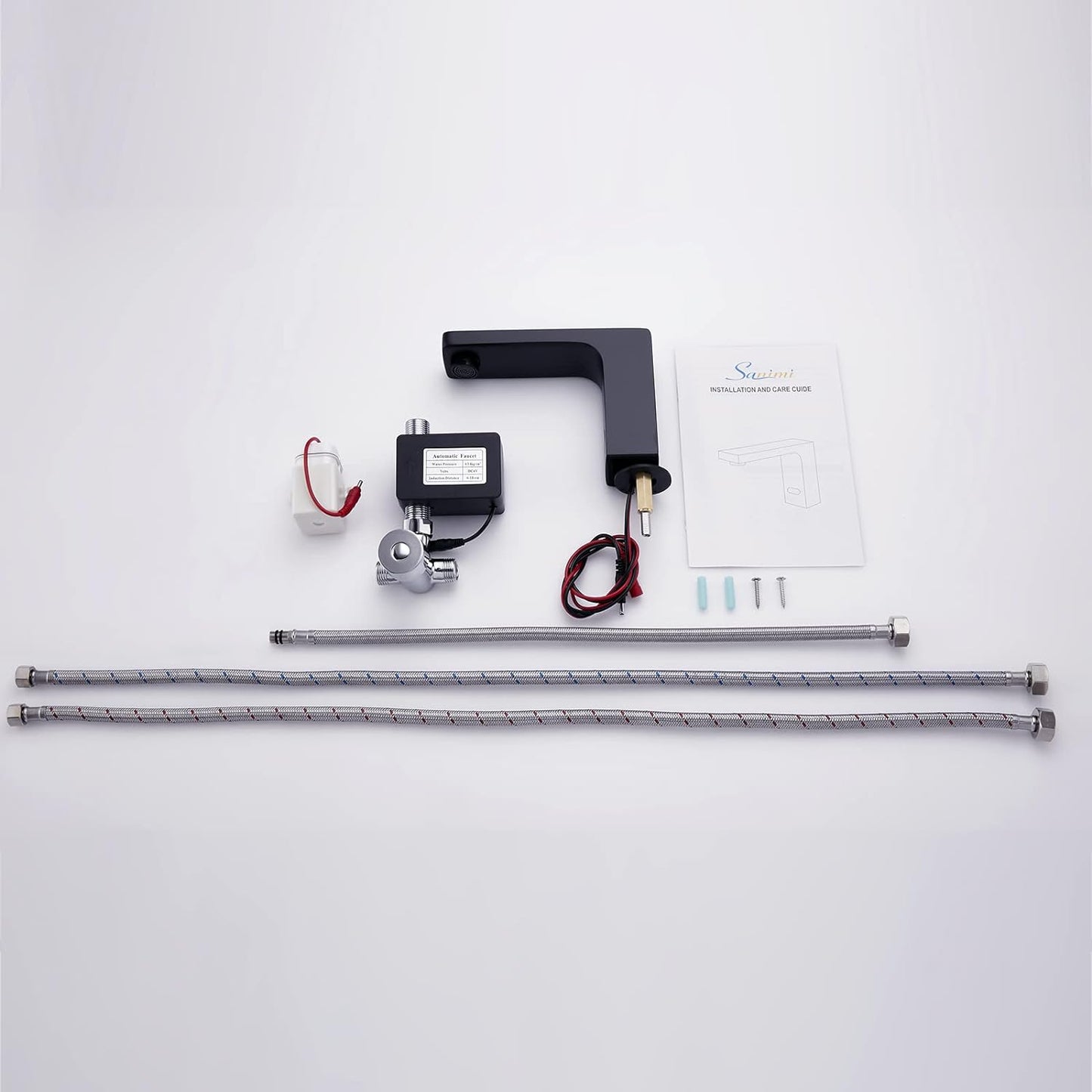 NEW - Automatic Sensor Touchless BathroomSink Faucet Hot and Cold Mixer Sensor Faucet with Control Box Vanity Faucets Hands Free Bathroom Water Tap with Control Box,Matte Black - Retail $128