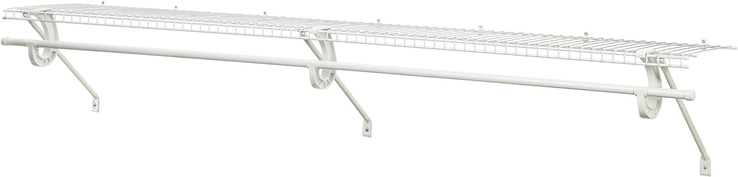 NEW - ClosetMaid 5632 Super Slide Ventilated Shelf Kit With Closet Rod, 6ft by 12in, White - Retail $47