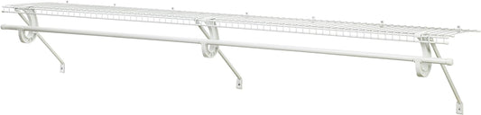 NEW - ClosetMaid 5632 Super Slide Ventilated Shelf Kit With Closet Rod, 6ft by 12in, White - Retail $47