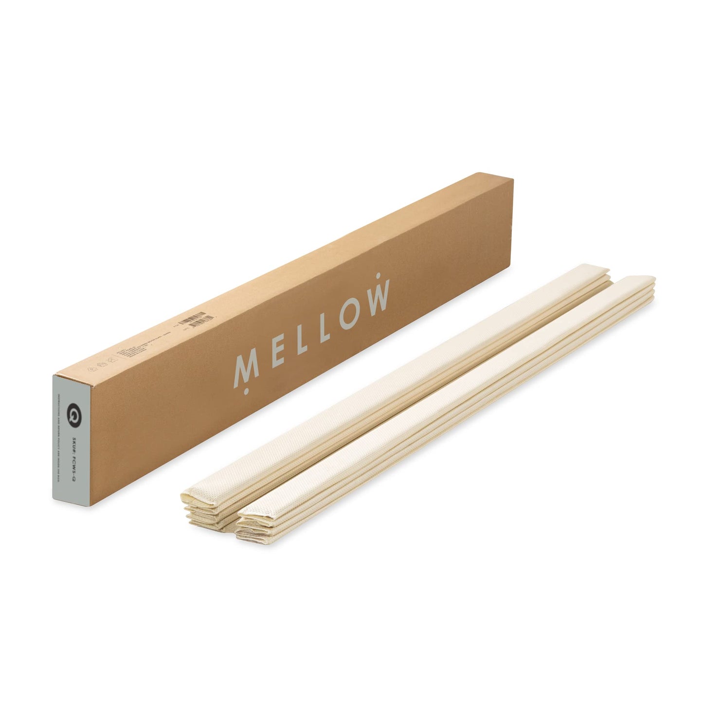 Mellow Fabric Covered Wood Slats, Bunkie Board Mattress Support, Box Spring or Bed Slat Replacement, Full , Beige
