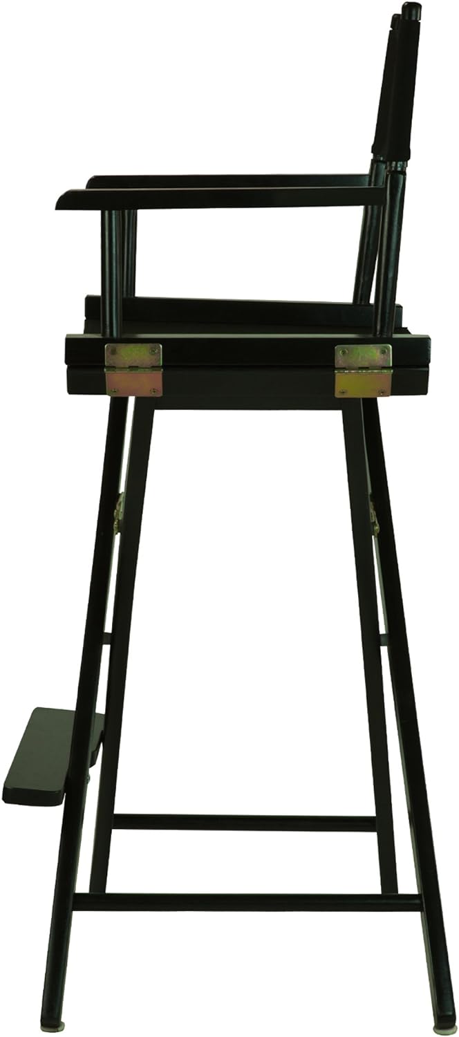 Casual Home Director's Chair ,Black Frame/Black Canvas,30" - Bar Height - Retail $58