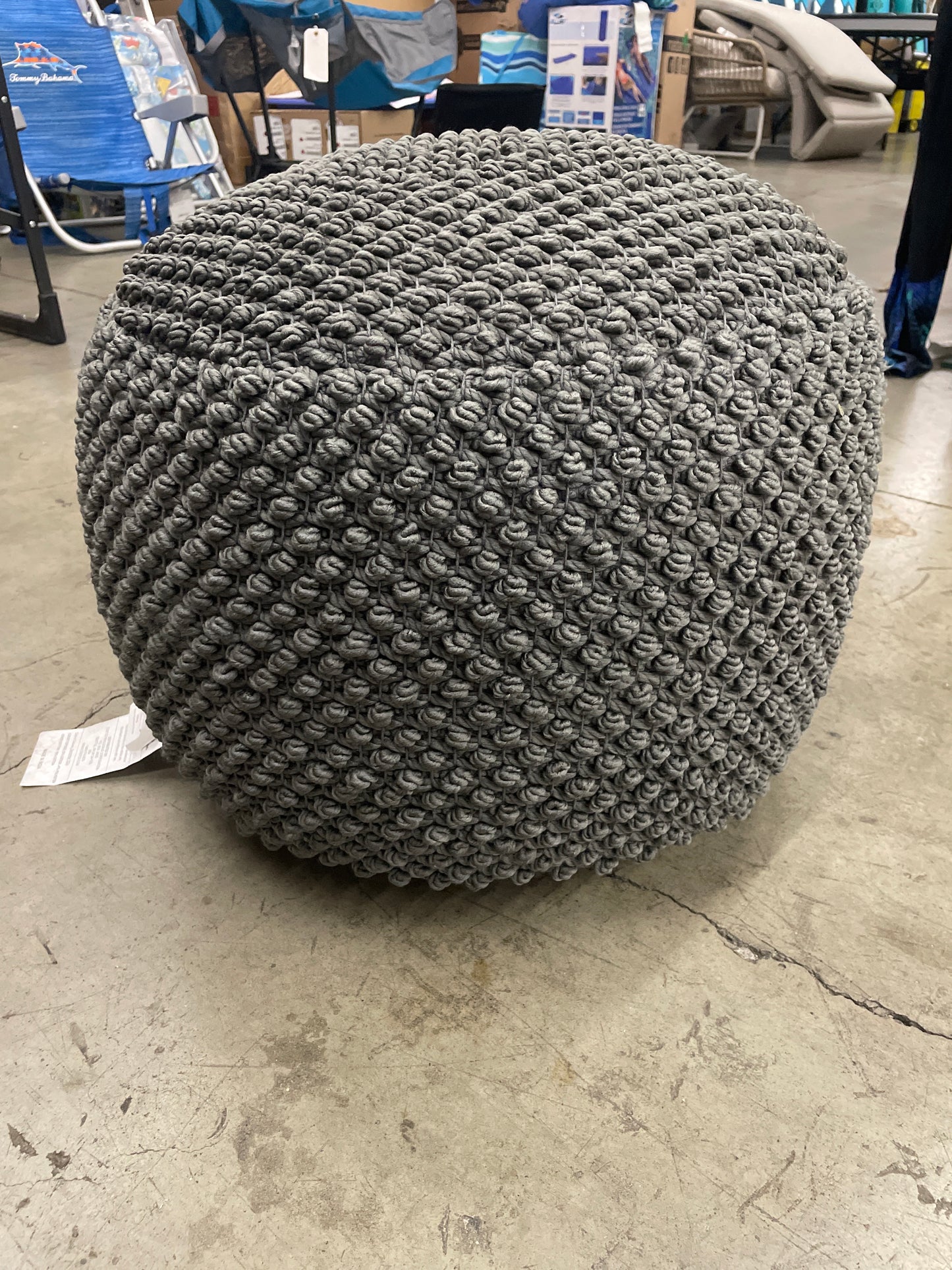 Nourison Cotton Woven Looped Pouf