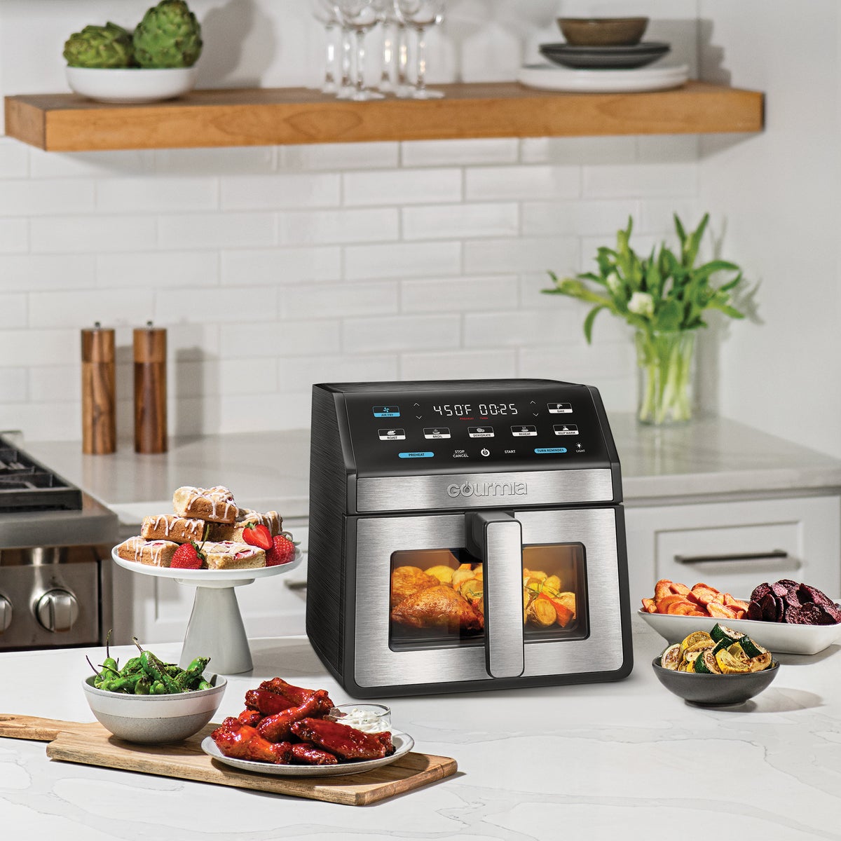 Gourmia 8-Quart Digital Air Fryer with Window & Light - Retail $50