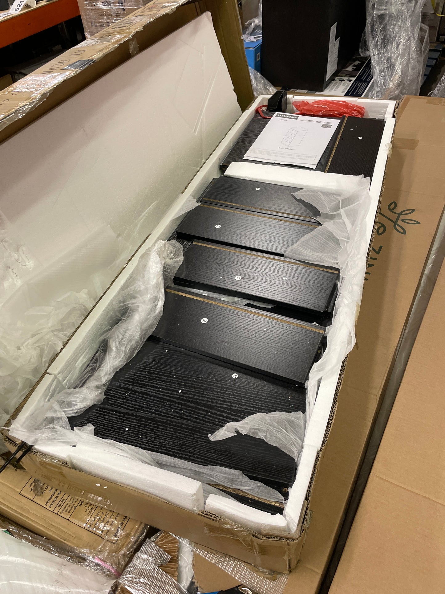 YITAHOME 4-Drawer File Cabinet with Lock, 15.86" Deep Vertical Filing Cabinet for Letter A4-Sized Files, Need to Assemble, Storage Cabinet for Home Office, Black - Retail $98