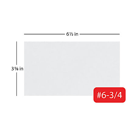 Office Depot® Brand #6 3/4 Security Envelopes, 3-5/8" x 6-1/2", Gummed Seal, White, Box Of 500